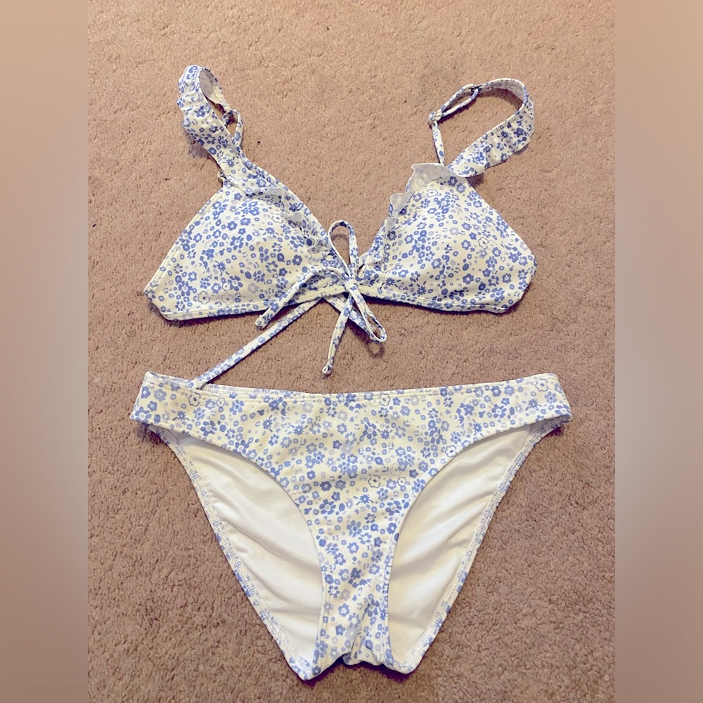 Hollister Blue Floral Bikini Set